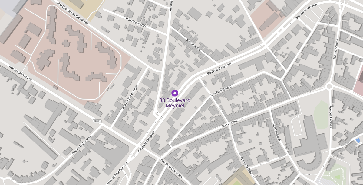 Plan indiquant le 88 Boulevard Meyniel à Marmande